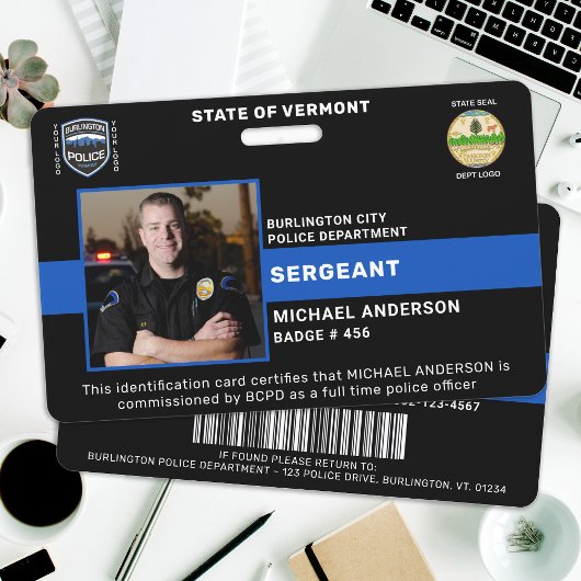 Politieafdeling Gepersonaliseerde foto Officer ID Badge