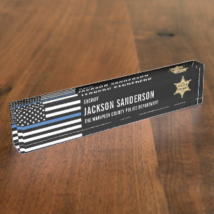 Politieafdeling Handhaving Sheriff Badge Naambordje