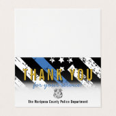 Politieafdeling Thin Blue Line Dank u Visitekaartje (Buitenkant ongevouwen)