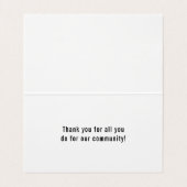 Politieafdeling Thin Blue Line Dank u Visitekaartje (Binnenkant ongevouwen)