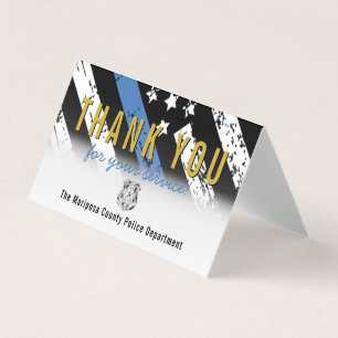 Politieafdeling Thin Blue Line Dank u Visitekaartje