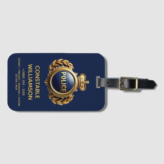 Politieagent aangepaste hulpdiensten DIY Bagagelabel (Voorkant (horizontaal))