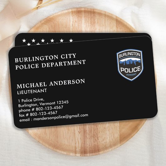 Politieagent — Aangepaste Logo — Handhaving Visitekaartje