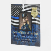 Politieagent - Aangepaste rechtshandhavingsfoto Glas Ornament (Voorkant links)