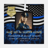 Politieagent - Aangepaste rechtshandhavingsfoto Glas Ornament (Achterkant)