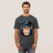 Politieagent aap T-shirt (Voorkant volledig)