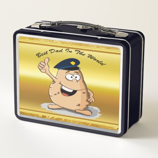 Politieagent aardappelen met blauw pet (Achterkant)