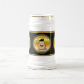 Politieagent aardappelen met blauw pet bierpul (Center)