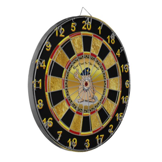 Politieagent aardappelen met blauw pet dartbord (Voorkant Links)