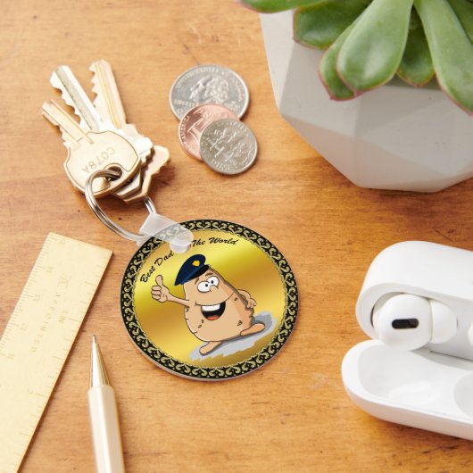 Politieagent aardappelen met blauw pet sleutelhanger (Bureau)