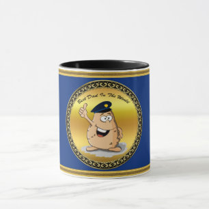 Politieagent aardappelen met blauw pet van de poli mok