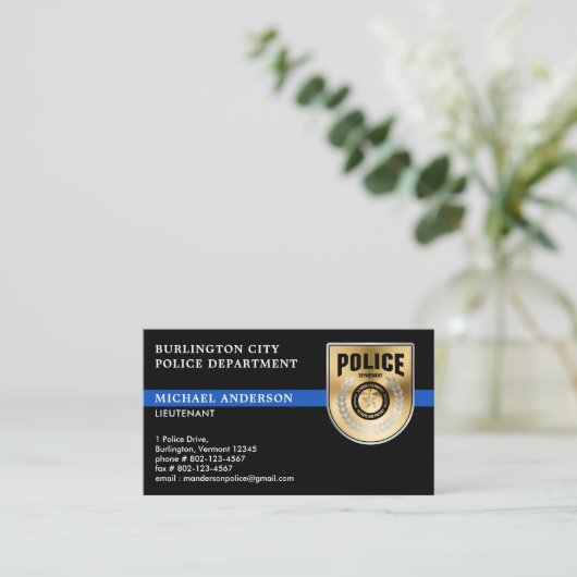 Politieagent Afdeling Douanewetshandhaving Visitekaartje (Staand voorkant)