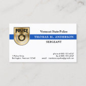 Politieagent Afdeling Logo Wetshandhaving Visitekaartje (Voorkant)