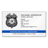 Politieagent Afdeling Rechtshandhaving Logo Magnetisch Visitekaartje (Voorkant)