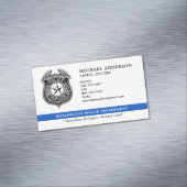 Politieagent Afdeling Rechtshandhaving Logo Magnetisch Visitekaartje (Voorbeeld)