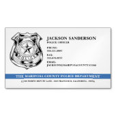 Politieagent Afdeling Rechtshandhaving Logo Magnetisch Visitekaartje (Voorkant)