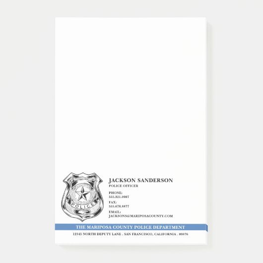 Politieagent Afdeling Rechtshandhaving Logo Post-it® Notes (Voorkant)