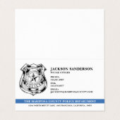 Politieagent Afdeling Rechtshandhaving Logo Visitekaartje (Buitenkant ongevouwen)