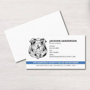 Politieagent Afdeling Rechtshandhaving Logo Visitekaartje