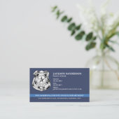 Politieagent Afdeling Rechtshandhaving Logo Visitekaartje (Staand voorkant)