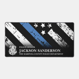 Politieagent afdeling Thin Blue Line Logo Bureaumat