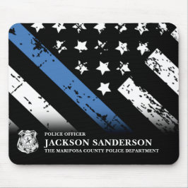 Politieagent afdeling Thin Blue Line Logo Muismat