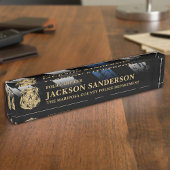 Politieagent afdeling Thin Blue Line Logo Naambordje