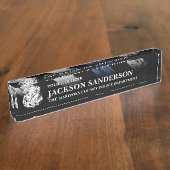 Politieagent afdeling Thin Blue Line Logo Naambordje (Zijkant)