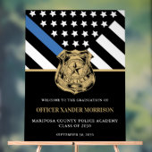 Politieagent Afstuderen Blauwe Lijn Vlag Welkom Acryl Bord (Neutraal)