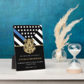 Politieagent Afstuderen Blauwe Lijn Vlag Welkom Fotoplaat (Zijkant)