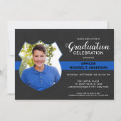 Politieagent Afstuderen foto dun blauwe lijn Kaart (Voorkant)