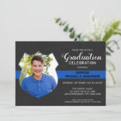 Politieagent Afstuderen foto dun blauwe lijn Kaart (Staand voorkant)