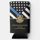 Politieagent Afstuderen Law Enforcement Academy Seltzer Blikjeskoeler (Achterkant)