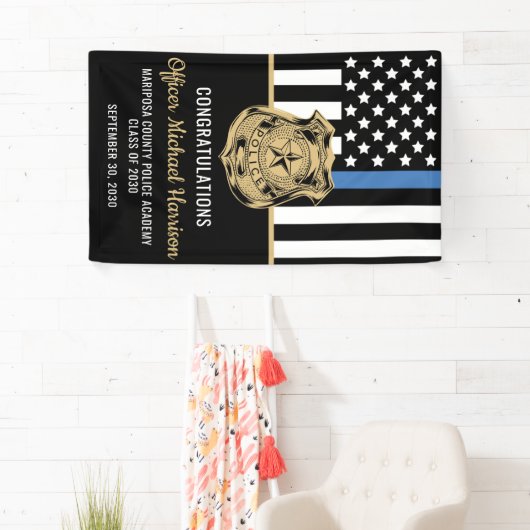 Politieagent Afstuderen Law Enforcement Academy Spandoek (Insitu)
