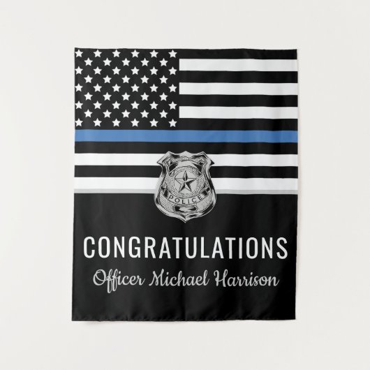 Politieagent Afstuderen Law Enforcement Academy Wandkleed (Voorkant)