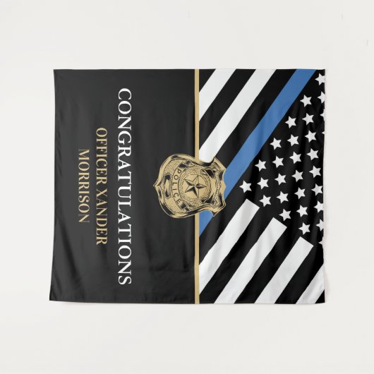 Politieagent Afstuderen Rechtshandhaving Wandkleed (Voorkant (horizontaal))