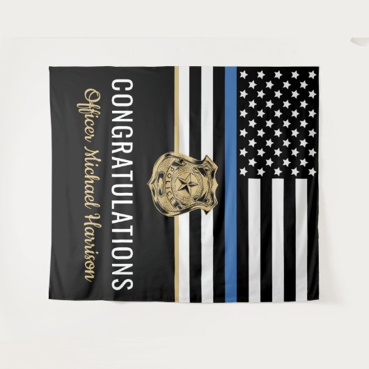 Politieagent Afstuderen Rechtshandhaving Wandkleed (Voorkant (horizontaal))