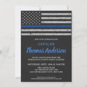 Politieagent Afstuderen Thin Blue Line Party Kaart (Voorkant)