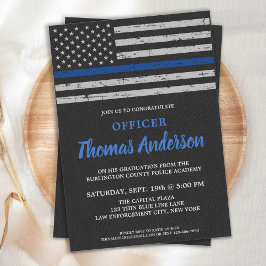 Politieagent Afstuderen Thin Blue Line Party Kaart