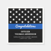 Politieagent Afstuderen Thin Blue Line Party Servet (Voorkant)