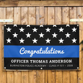 Politieagent Afstuderen Thin Blue Line Party Spandoek