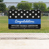 Politieagent Afstuderen Thin Blue Line Party Spandoek (Insitu)