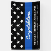 Politieagent Afstuderen Thin Blue Line Party Spandoek (Verticaal)