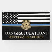 Politieagent Afstuderen Thin Blue Line Spandoek (Horizontaal)