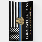 Politieagent Afstuderen Thin Blue Line Spandoek (Verticaal)