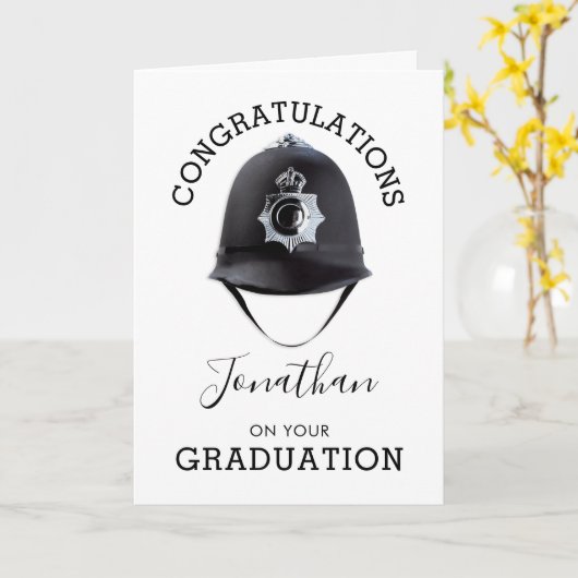 Politieagent Afstuderen | Uitstappen Kaart (Gele Bloem)