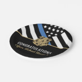 Politieagent — Afstuderen voor rechtshandhaving Papieren Bordje (Gekanteld)