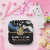 Politieagent Afstuderen Wetshandhavingsvlag Papieren Bordje (Feest)