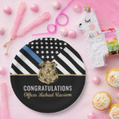 Politieagent Afstuderen Wetshandhavingsvlag Papieren Bordje (Feest)