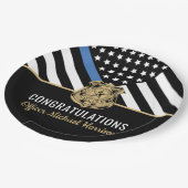 Politieagent Afstuderen Wetshandhavingsvlag Papieren Bordje (Gekanteld)